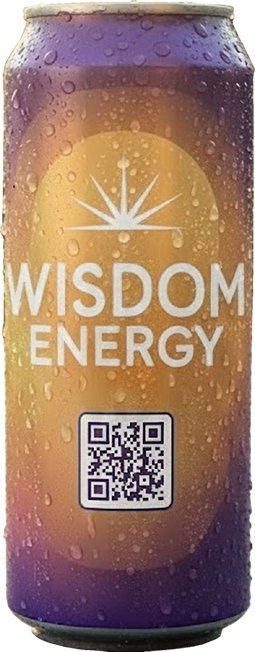 Wisdom Energy Drink Dose mit QR Code